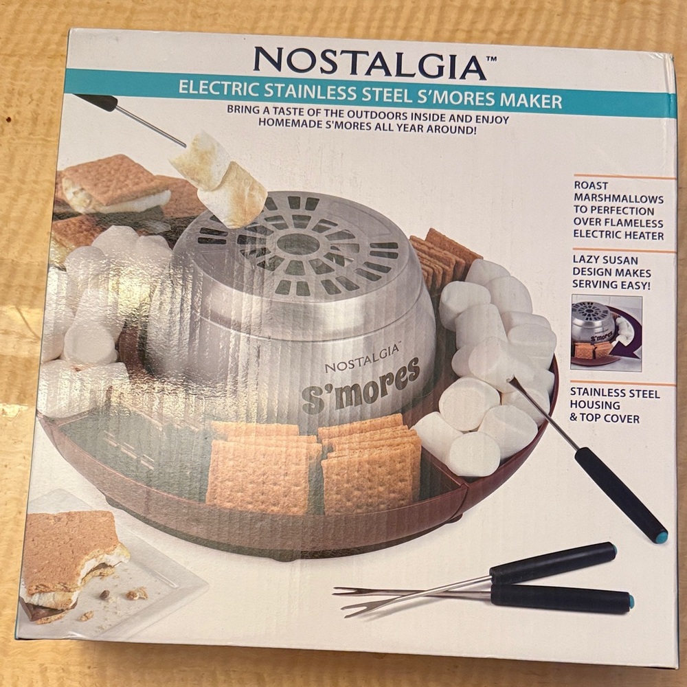 Nostalgia Electric Stainless Steel S'mores Maker - Silver and Brown